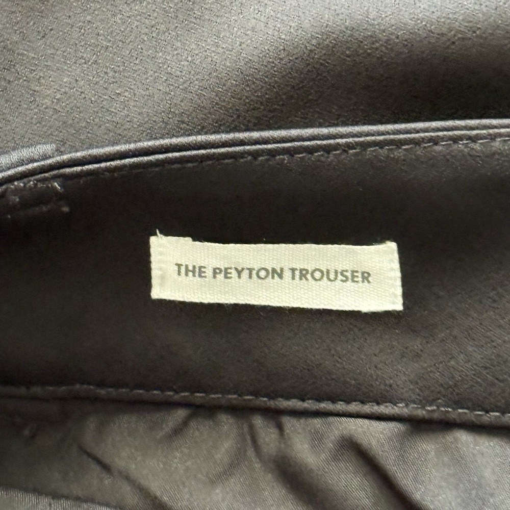 LOFT The Peyton Trouser Pleated Satin Wide Leg High Rise Black 0 - Picture 6 of 15
